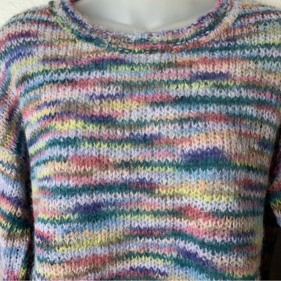 Christina Lehr Alpaca Striped Knit Sweater Peru Women's Long Sleeves Colorful XL - Picture 6 of 12